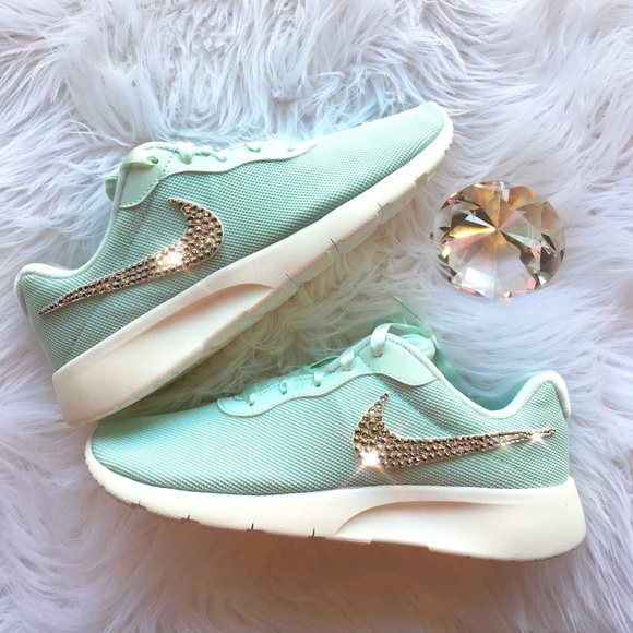 Nike Shoes - Swarovski Nike Tanjun Tiffany Blue Bling Shoes